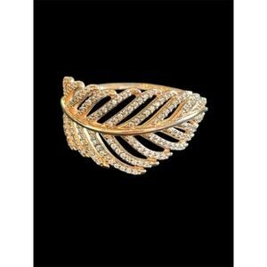 Pandora Light As A Feather Statement Ring Sterling Silver 14k Gold Plating ALE 9